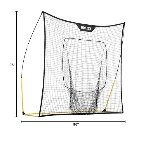 SKLZ Quickster Portable Baseball Hitting Net for Baseball and Softball, 8 x 8 feet with Vault