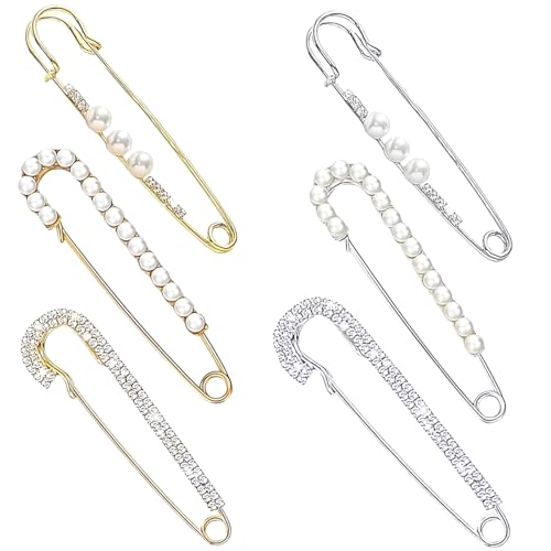 KHDULQ 6-Piece Pearl Pins – Elegant Accessories KHDULQ 6-Piece Pearl Pins – Elegant Accessories