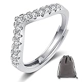 Silber Ringe für Damen 925 Brilliant Zirkonia Silberringe Ringe Frauen & Herren Verlobungsring Eheringe Trauringe Memoirering Vorsteckring Ring für Damen Schmuck Geschenk mit Geschenkbox 01 (Weiß-03)