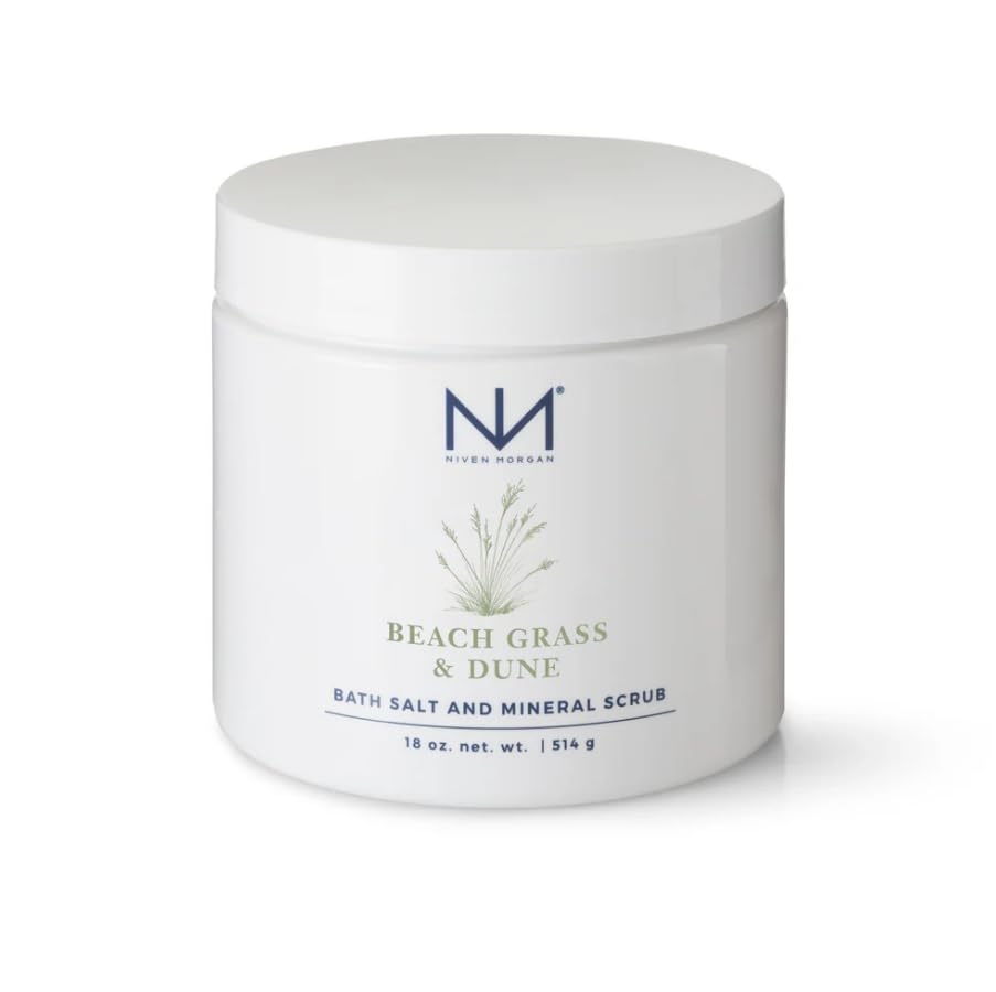 Niven Morgan Bath Salt and Mineral Scrub, Beach Grass and Dune Scent, 18 oz