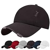 heekpek Baseball Cap Herren Damen Zerrissene Vintage Verstellbar Baseballkappe Baumwolle Freizeit Basecap für Outdoor, Dunkelgrau