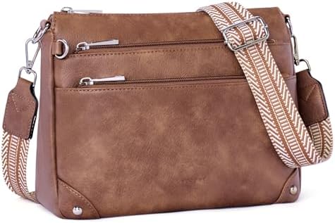 Lexiyat Umhängetasche Damen – RFID-sichere Schultertasche aus Leder, mittelgroße Handtasche mit verstellbarem Gurt, ideal für Reisen