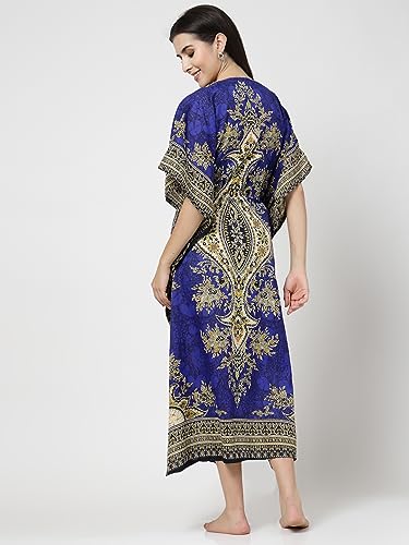 Ladies Long Kaftans Kimono Maxi Style Dresses Women in Regular to Plus Size Cover up (Blue Teal)2