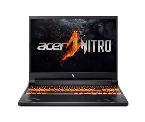 Acer Nitro V16 (ANV16-41-R961) Ordinateur portable de jeu | Écran 16' WUXGA 165 Hz | AMD Ryzen 7 8845HS | 16 Go de RAM | SSD 1 To | NVIDIA GeForce RTX 4060 | Windows 11 | Clavier QWERTZ | Noir