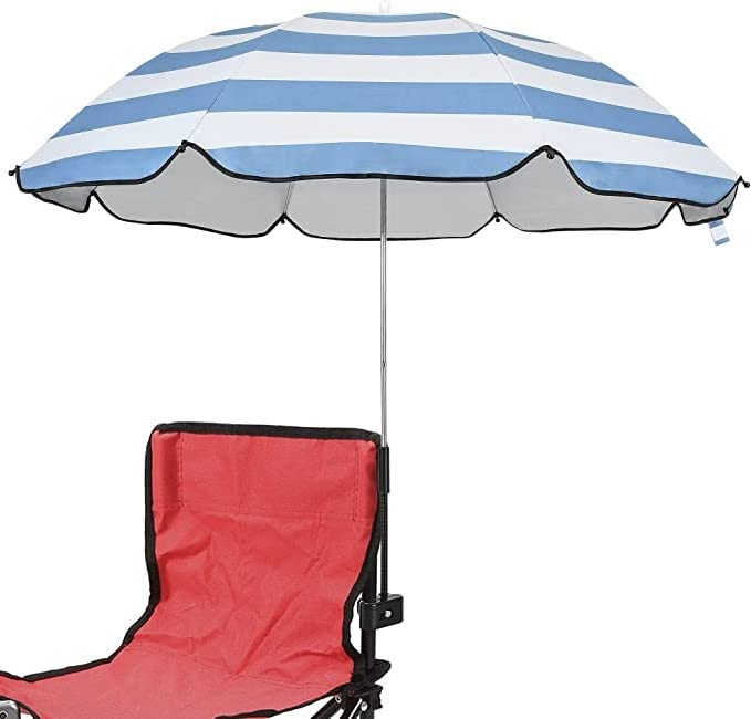 A2ZWORLD Sombrilla para silla de playa, 105 cm, con pinza ajustable, parasol para silla, colores surtidos