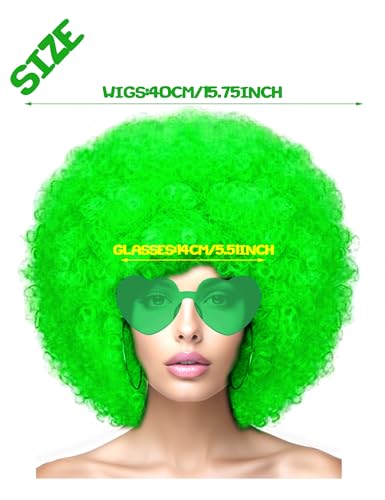 Image of LIULIUBTY Short Bob Hair Wigs Straight with Flat Bangs Synthetic Colorful Cosplay Daily Party Neon Wig for Women + Free Wig Cap 12 inch Natural As Real (Afro, Green)
