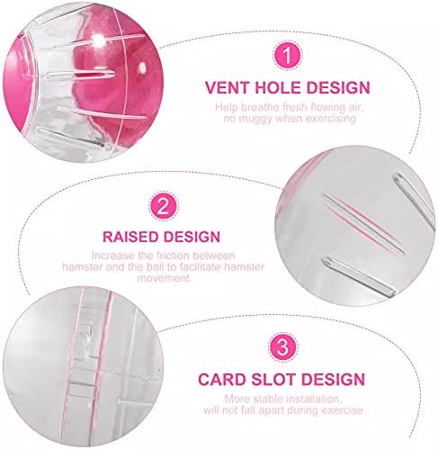 Miniatura 4 de Bola de ejercicio para hámster, rueda silenciosa para hámster, bola transparente para animales pequeños, para rata Dwar, alivia el aburrimiento y