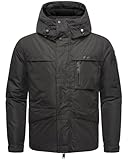STONE HARBOUR Herren Winterjacke Outdoorjacke mit Fleece-Innenfutter und großer gefütterter Kapuze Yorchii XX Black Gr. XXL