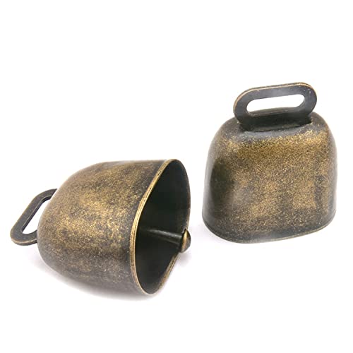 Glöckchen Metall,RoadLoo 4 Stück Kuhglocke Ziegenglocke Vintage Mini Glocken Bauernhoftiere Schaf Kuh Pferd Hängend Dekoration WindspieleHaustier Metall Klingelglocke Hängende Glocke Jangle - Image 4