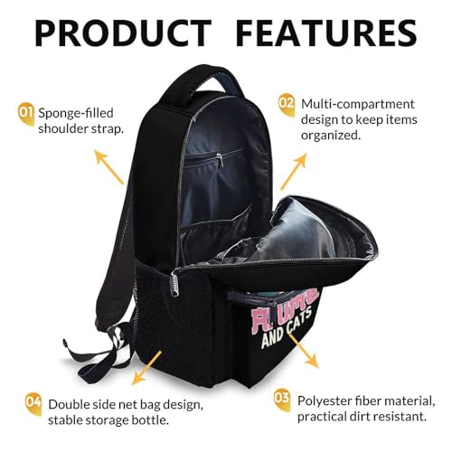 Kids School Backpack for Girls, 17 Inches Black Backpacks for School, Cute Pattern Large Capacity School Bag for Elementary3