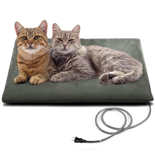 PETNF Outdoor Pet Heating Pad for Cats House,Safe Electric Cat Warming Pad,Waterproof Heated Cat House for Outside Feral Animal,Outdoor Heat Dog Bed Mat, 20"X16"