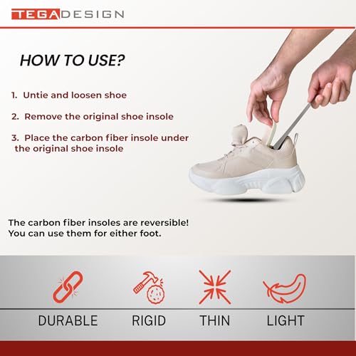 Image of Kids' Carbon Fiber Insoles for Idiopathic Toe Walking - 1 Pair - Rigid Shoe Inserts to Correct Tiptoe Walking - Toddlers and Big Kids Insert (Toddler 9)