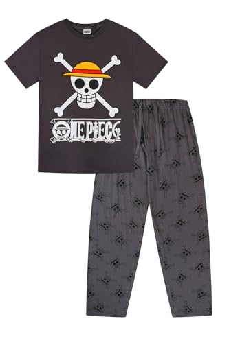 One Piece Mens Long Pyjamas (Large) Black