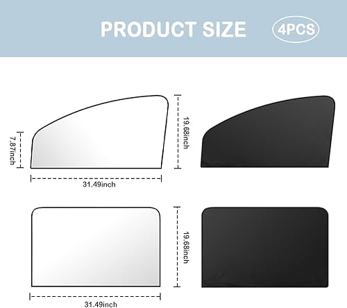 Miniatura 2 de Parasol magnético para ventana de automóvil, totalmente opaco para bloqueo UV y protección de privacidad con parasol para ventana lateral del