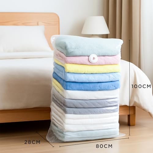 Image of CLAPONE 1 Pack Vacuum bags for clothes /Space Vacuum Bags for Travel & Home /Vacuum Sealer Bags /Comforters /Blankets /Bedding Bags /Storage Bags /Pillow Storage Bag (Size 80X100)