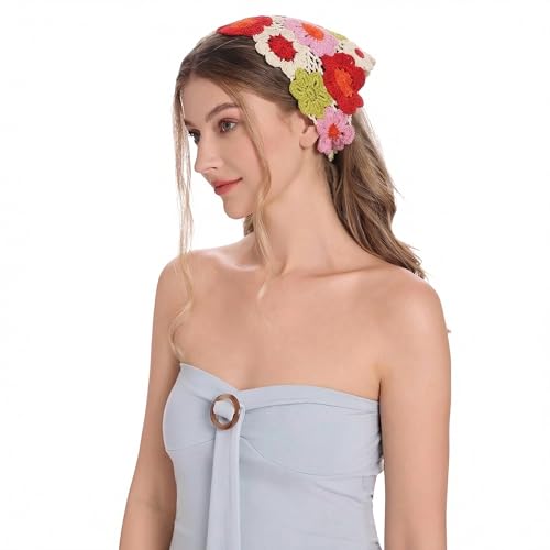 Bandana de ganchillo ajustable para sujetar el pelo con suavidad sin tirones 2
