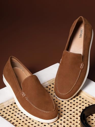 Image of Cantabil Casual Loafers Shoes for Men l Lightweight & Comfortable with Cushioned Insole PU Upper TPR Sole Lace-Up on Closure (P MFTW00139)