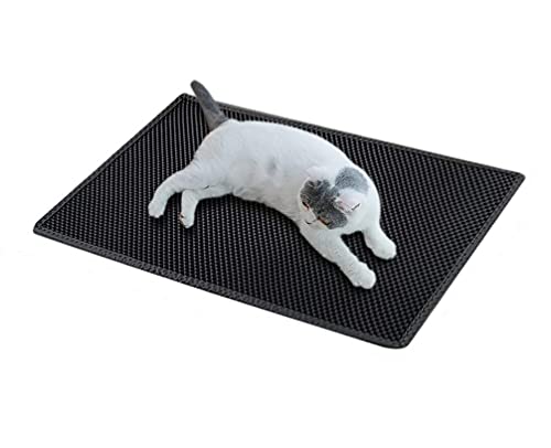 Tapete Higiênico Coletor de Areia Para Gatos Preto Tamanho M - 45X60