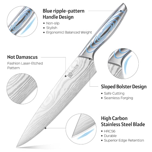 PAUDIN Knife Set, 14 Piece Knife Block Set with Unique Water Ripple Handles - Image 3