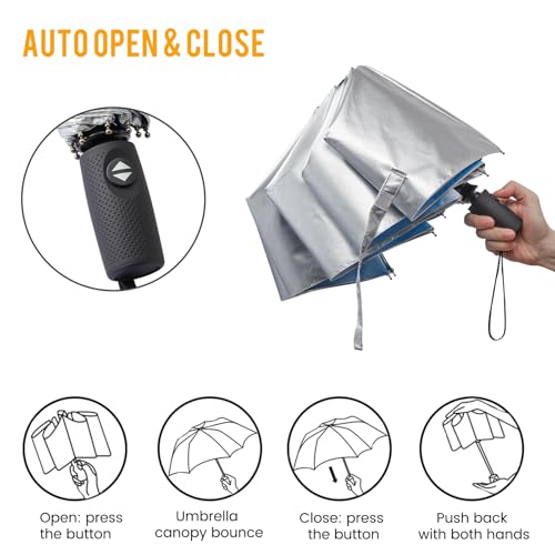 Image of G4Free UPF 50+ UV Protection Large Travel Umbrella 46 Inch Auto Open Close Windproof Sun Blocking Umbrella