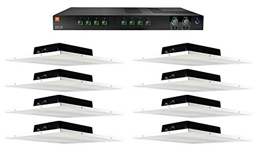 Audiosavings Bundle: (1) JBL CSMA240 Commercial/Restaurant 2 x 40w Amplifier Bundle with (8) Rockville DCS8T 70V Commercial Ceiling Tile Speaker (9 Items)