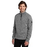 TOG24 Pearson Knitlook Mens Fleece with ¼ Zip Neck Dark Grey Marl
