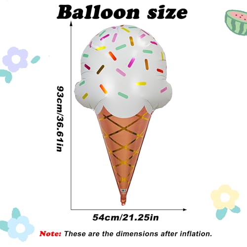 2PCS Ice Cream Balloon Giant Sweet Ice Cream Foil Balloon For Little Girls by CHANGZHONG - Used condition - Image 2