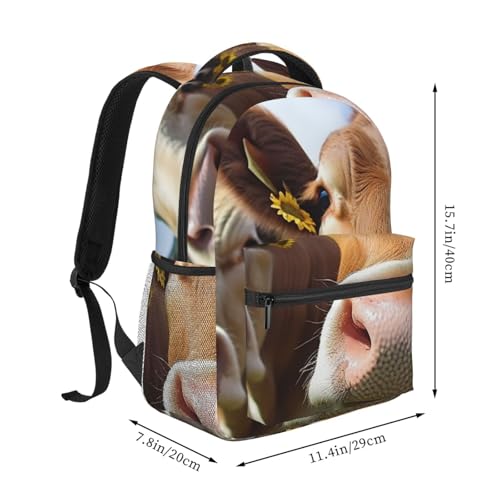 Casual Backpack for Women Men Pretty Cows Lightweight Daypack Large Capacity Nurse Bag2