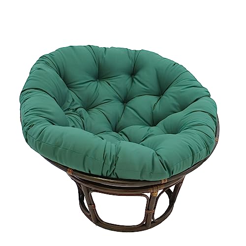 International Caravan Furniture Piece 42-Inch Rattan Papasan Chair with Solid Twill Cushion