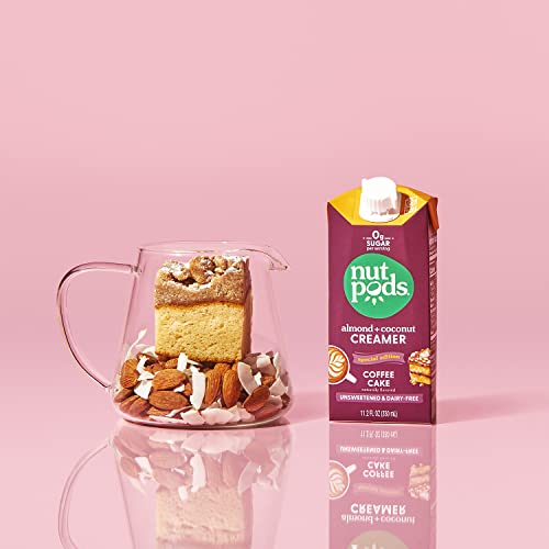 Nutpods Coffee Cake Coffee Creamer - Unsweetened Non Dairy Creamer Made From Almonds And Coconuts - Keto, Whole30, Gluten Free, Non-Gmo, Vegan, Sugar Free, Kosher (3-Pack) #TOP4