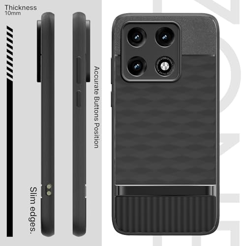 Image of Outlouders Back Cover for Motorola Moto Edge 70 Pro 5G | Full Camera Protection | TPU Soft Flexible Shockproof Bumper Case (Black)
