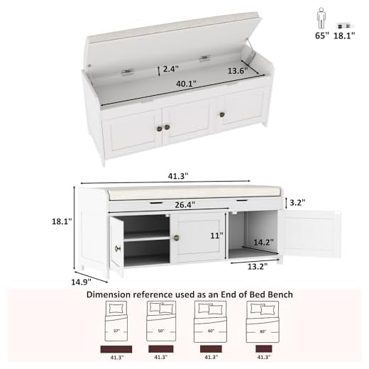 HOMEFORT Shoe Bench with Hidden Storage
