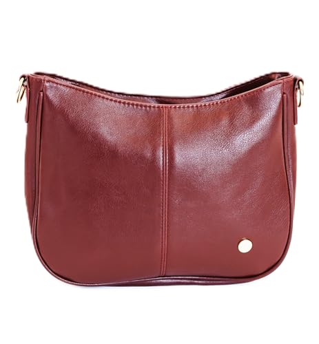 Image of Modern+Chic Crossbody Bags for Women - Marissa Saddle Crossbody, Vegan Leather Shoulder or Handbag with Two Adjustable Straps