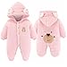 JELEUON Baby Newborn Boys Girls Thicken Fleece Footie Jumpsuit Hooded Warm Winter Bear Onesie Outfit Suit