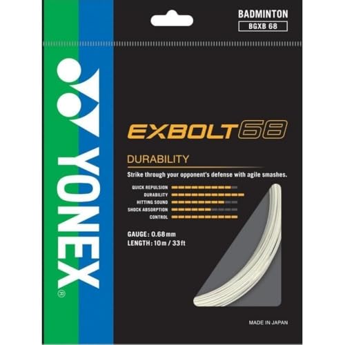 Corde de badminton YONEX Exbolt 68 blanc pour raquette de sport