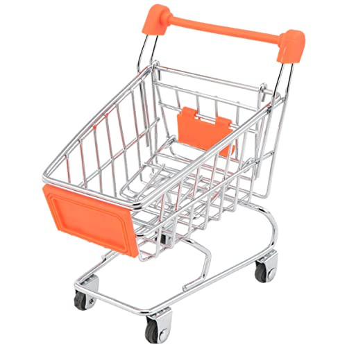Toyandona 1Pcs Mini Supermarket Handcart, Metal Shopping Cart Supermarket Handcart Shopping Utility Cart Mode Storage Toy For Kids Kitchen Shop Plaything Toy, Random Color #TOP7