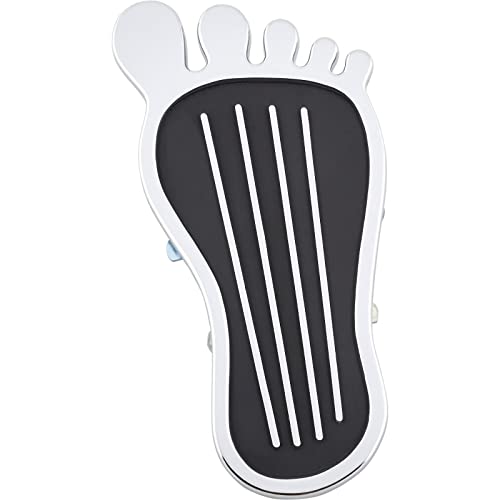Barefoot Gas Pedal Cover - Chrome Detail - Easy to Install - Fits Over Original Pedal - Footprint Design - Overall Height: 8.88