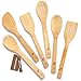 Wooden Spoons for Cooking,6 Piece Wooden Spoon Set,Wooden Spatula for Cooking,Slotted Wood Bamboo Spoon,Wooden Utensil Set,Premium Wood Kitchen Utensils