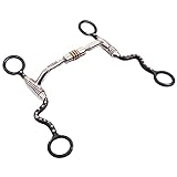BAR H EQUINE Grazing Horse Mouth Bit W/Copper Roller Ring Tongue Relief | Bits for Horses Snaffle and bridles