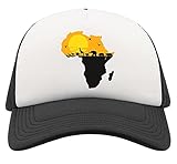 One size fits all Desconocido Africa Map Sun Set Animals Half Mesh Trucker Cap Baseball Hat Snapback Black