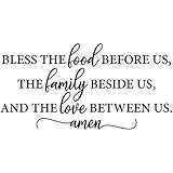 MY VINYL STORY - Bible Quotes Large Wall Decals Religious Inspirational Quotes Living Room Wall Decor Stickers Art Decorations Christian Verse Jesus Faith Home Gift (Bless The Food Before us)