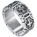 9mm Retro Vintage Stainless Steel Cross Band Style Biker Ring (Grey, 10)