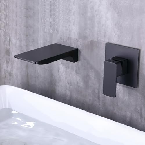 Robinet de lavabo encastré gris MOCHAMIK cascade à 2 trous pour eau chaude et froide