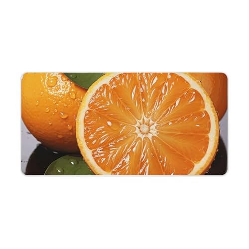 Tapis de bureau en cuir orange 60x30 cm pour ordinateur