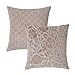 Set de 2 Cojines de Flores Beige de Terciopelo de 45x45 cm - LOLAhome