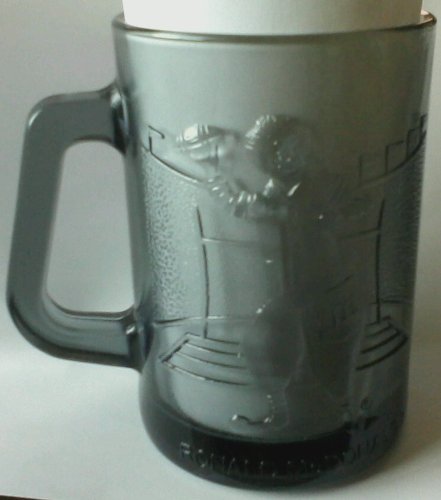 1970's McDonald's Smoked Mug With Ronald McDonald Playing Football Unused