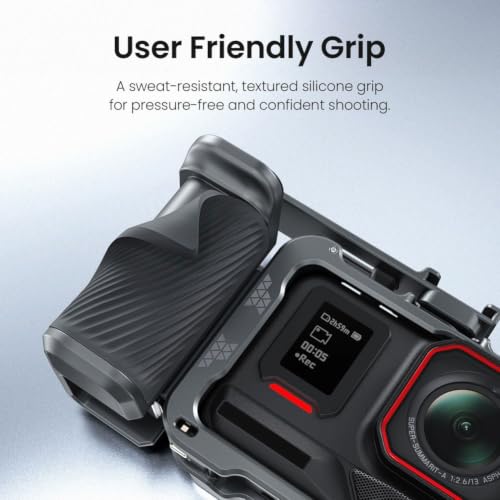 Kit de empuñaduras de metal para Insta360 Ace Pro y dji Action 5 jaula gris 6