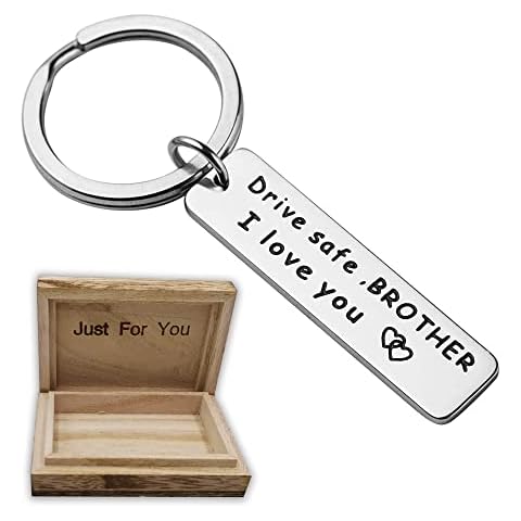 SANNYRA Drive Safe Keychain Brother I love you Keychain Gift for Brother Family Jewelry Cover