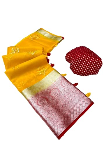 Chemisier indien Kanchipuram femme organza vêtement traditionnel haut sari 4024