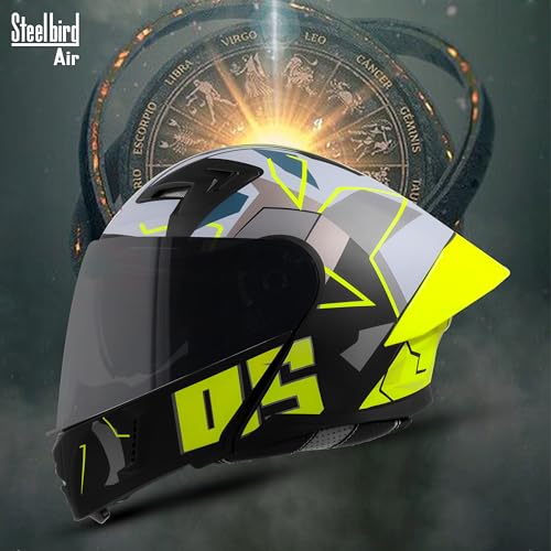 Image of Steelbird SBA-20 05 ISI Certified Flip-Up Graphic Helmet for Men with Inner Chrome Sun Shield